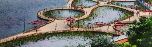 Сад на воде украсит набережную Марка Шагала на ЗИЛе